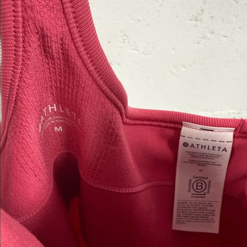 Women's Pink Tank Top ATLETA Size Medium Like New Built in Bra Removable Padding - Picture 2 of 4